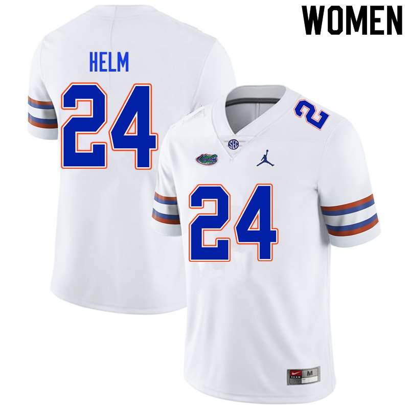 Women's NCAA Florida Gators Avery Helm #24 Stitched Authentic Nike White College Football Jersey FSS0865IT